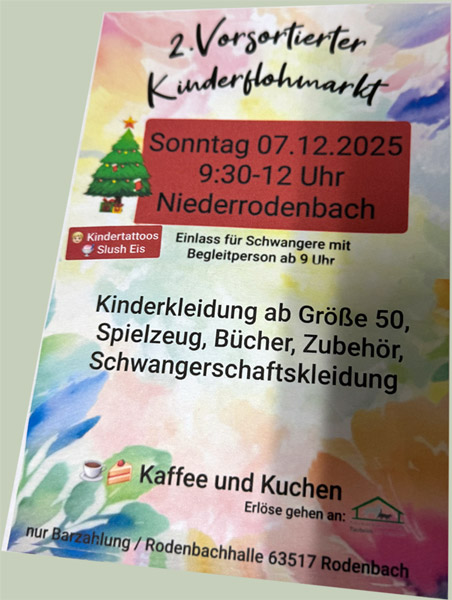 Du betrachtest gerade Kinderflohmarkt am 07.12.25 Niederrodenbach